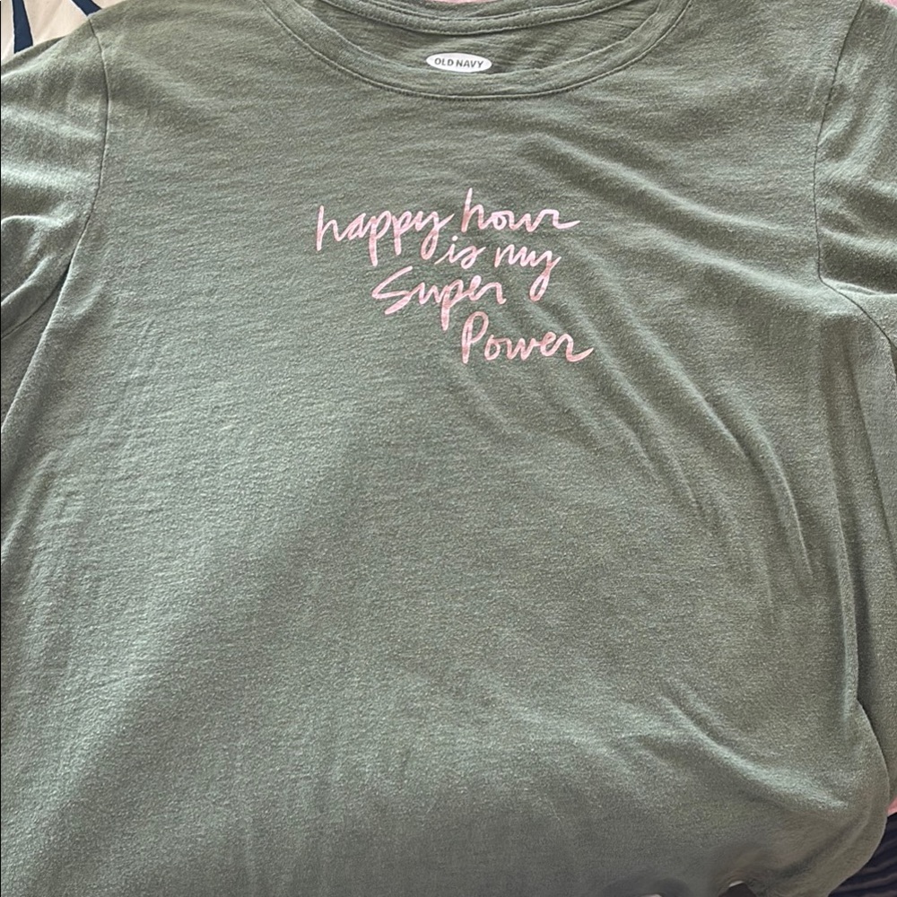 Old Navy Green Long Sleeve T-Shirt with Relaxed Fit